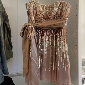 BCBG sequin strapless tulle dress